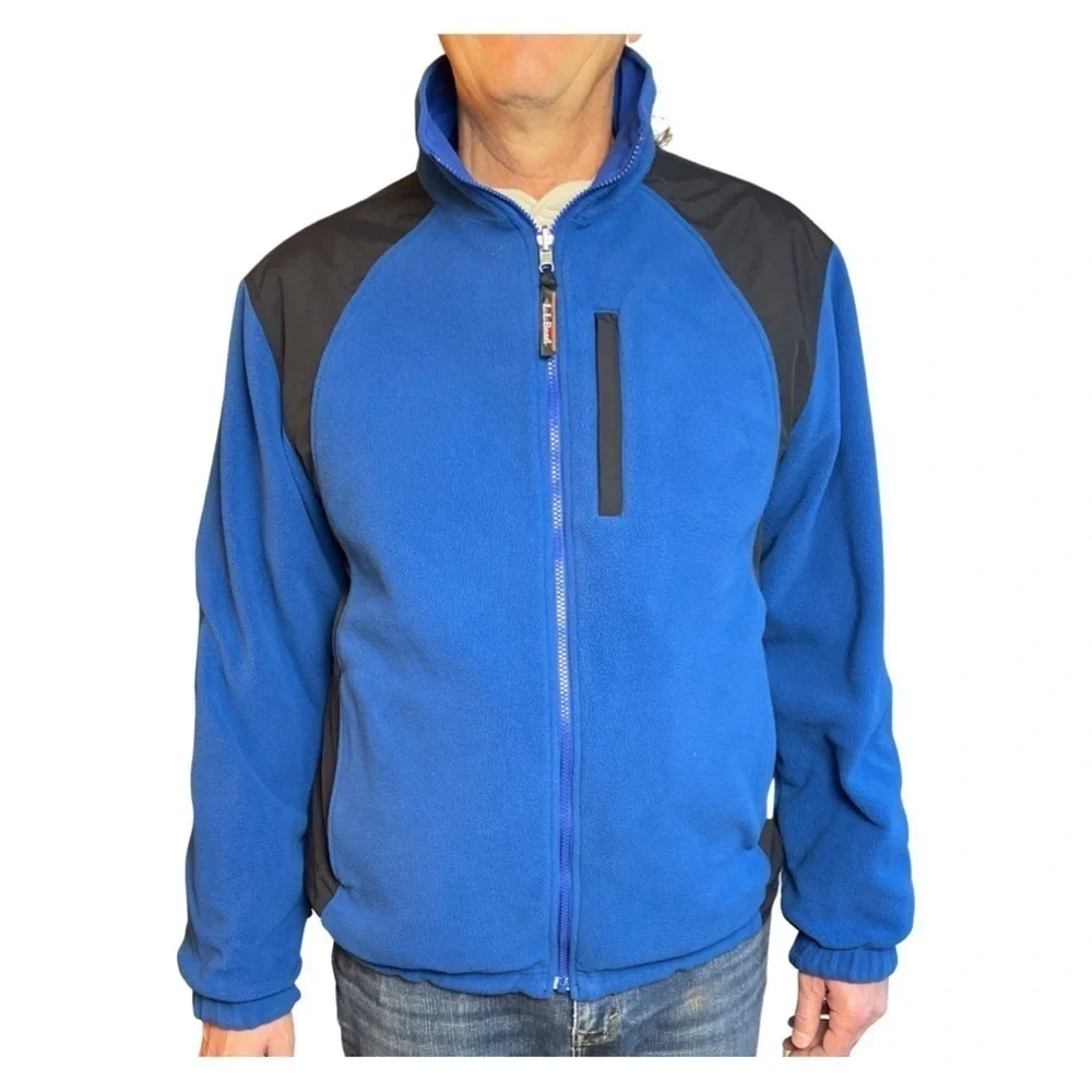 LL Bean Mens Reversible Winter Jacket | Size Large Regular | Color Blue - Picture 3 of 11